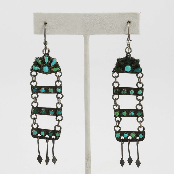1940s Turquoise Chandelier Earrings