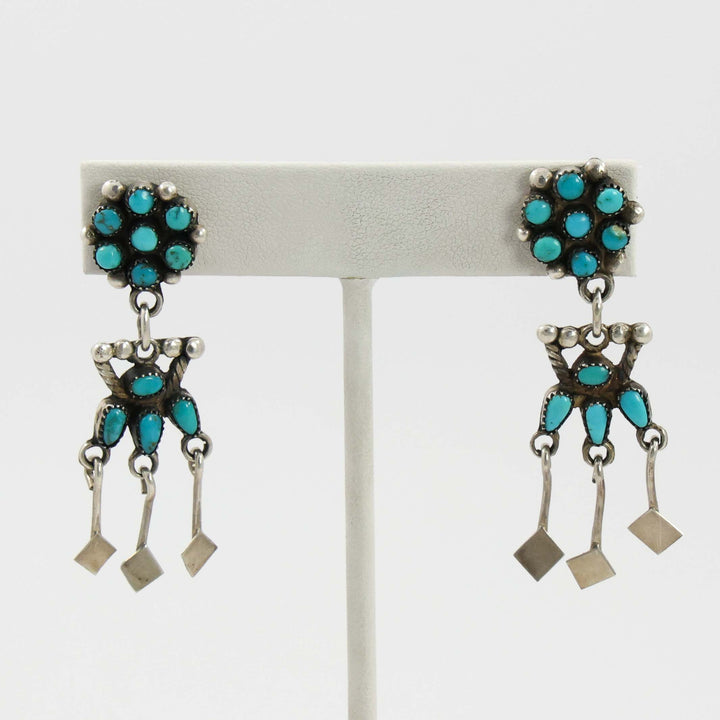 1940s Turquoise Cluster Earrings