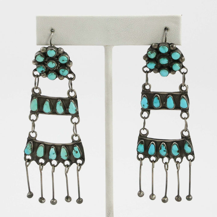 1940s Turquoise Chandelier Earrings