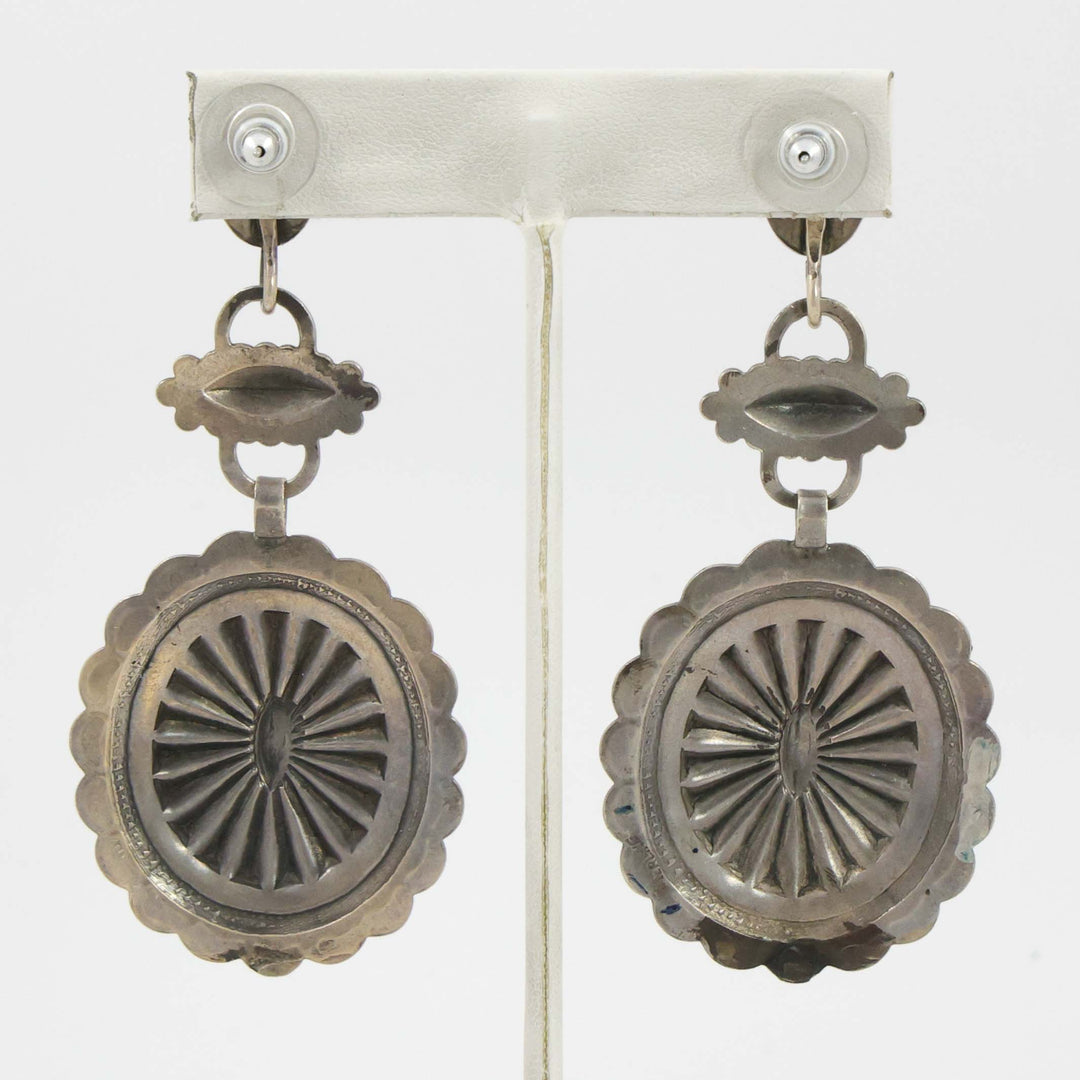 1970s Turquoise Concho Earrings