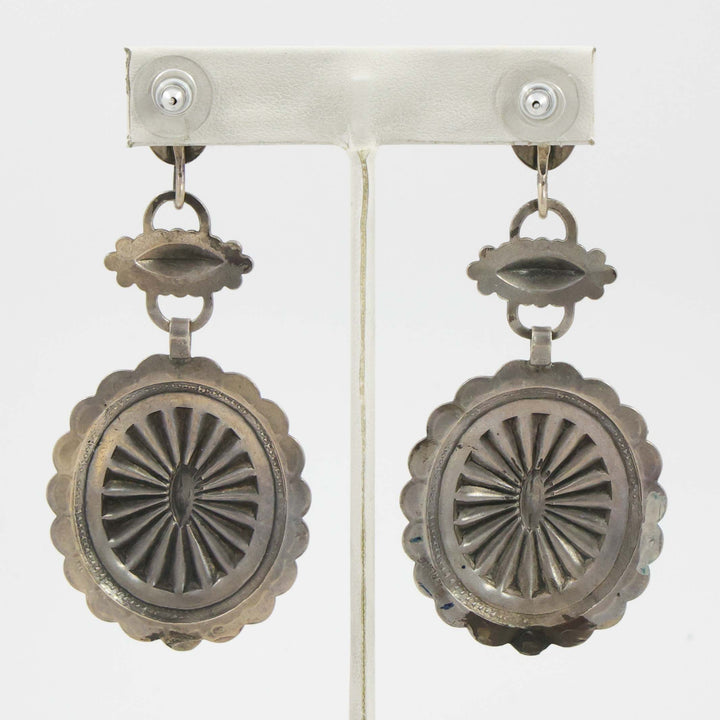 1970s Turquoise Concho Earrings
