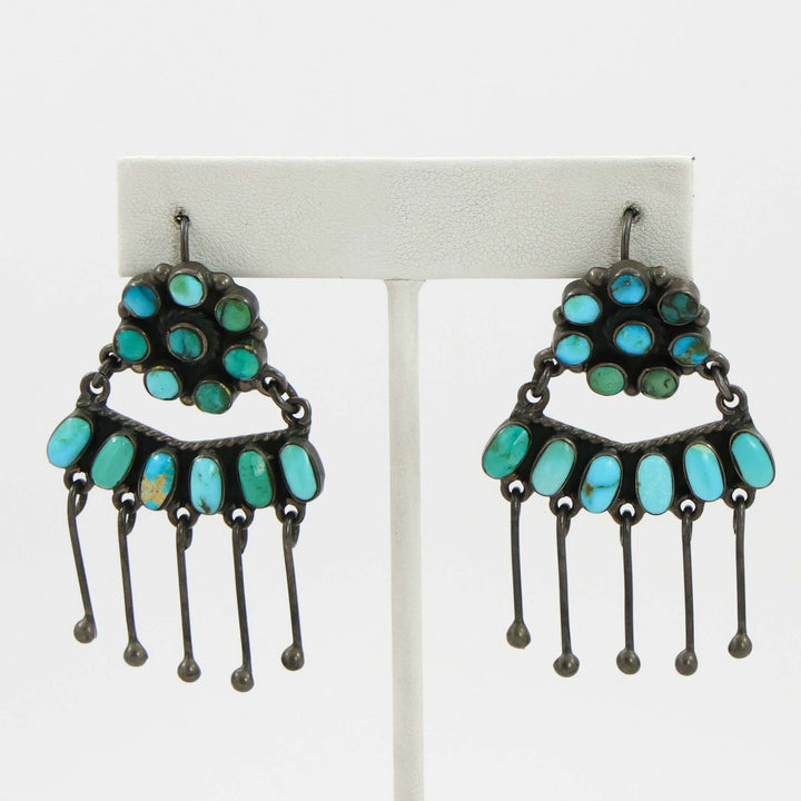 1940s Turquoise Cluster Earrings