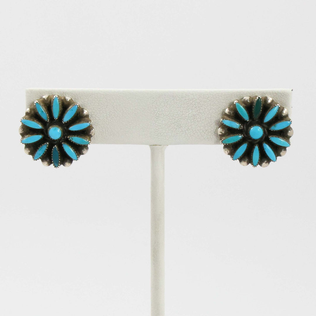1940s Turquoise Clip Earrings