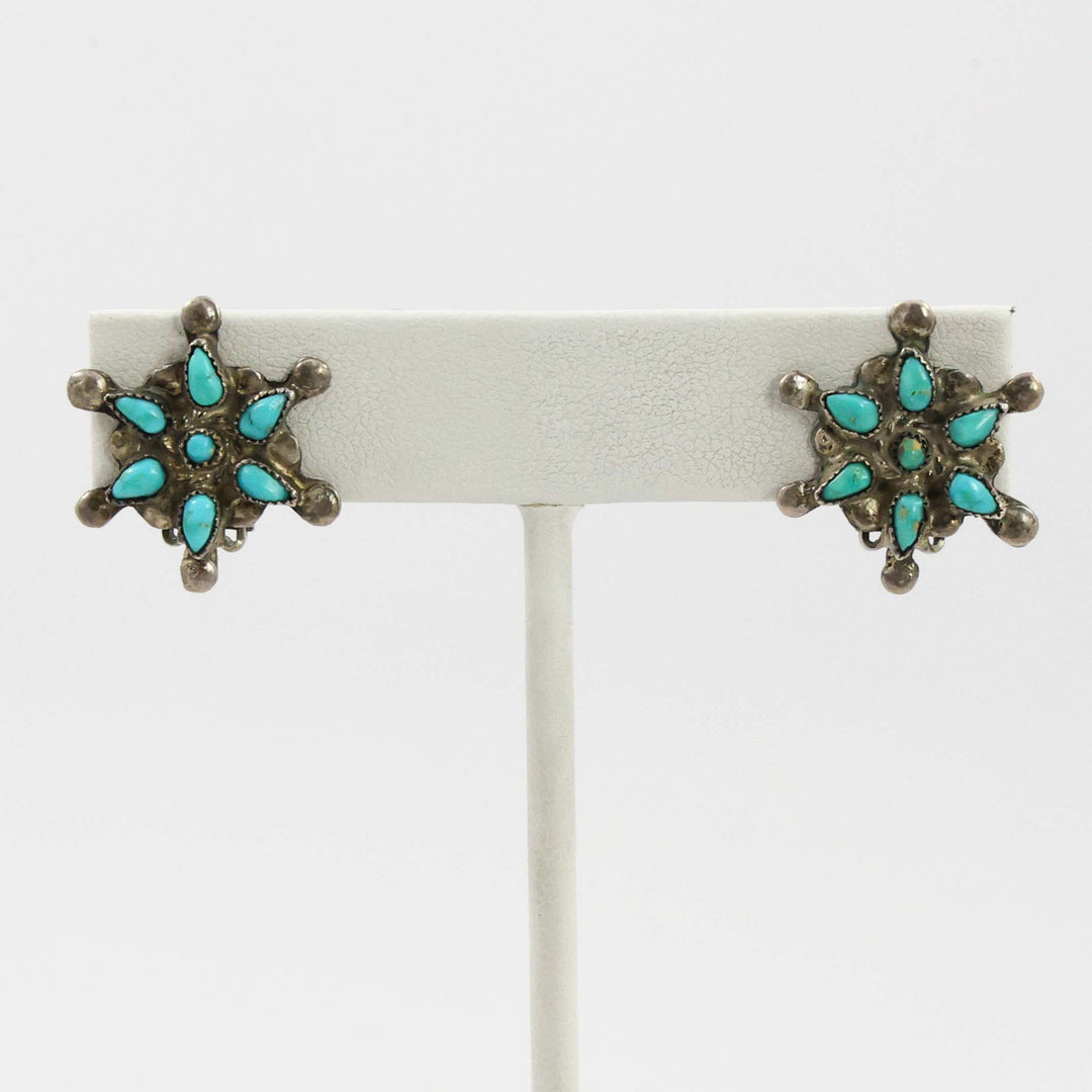 1950s Turquoise Clip Earrings