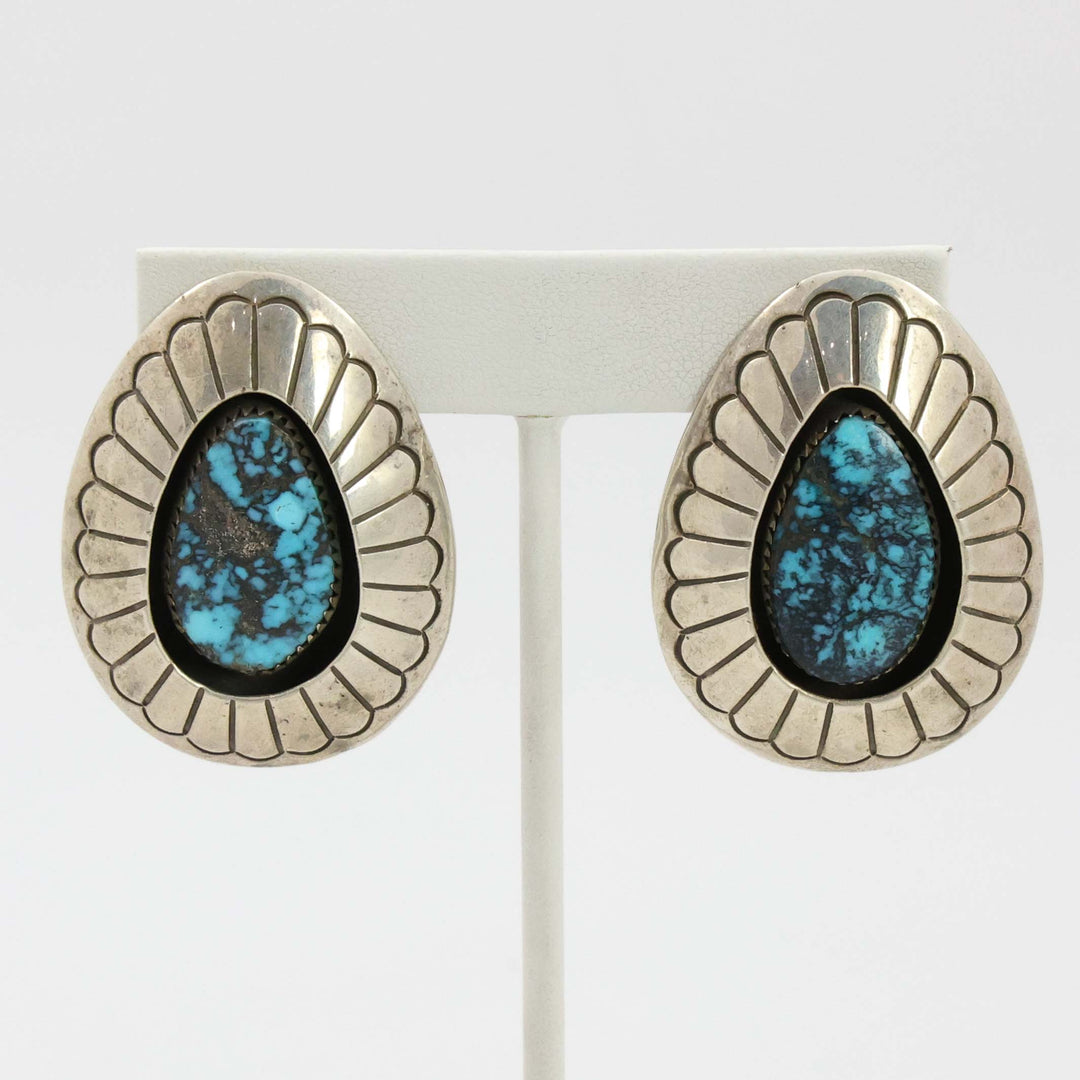 1990s Turquoise Clip Earrings