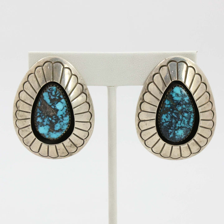 1990s Turquoise Clip Earrings