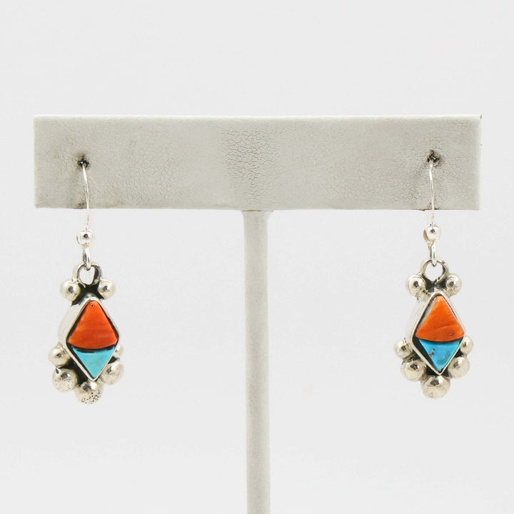Turquoise and Spiny Oyster Earrings