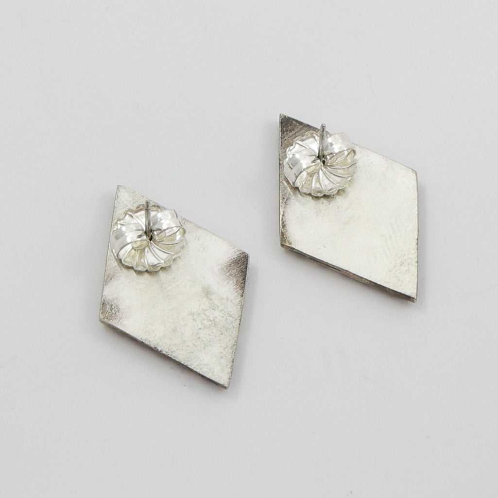 1950s Geometric Inlay Earrings