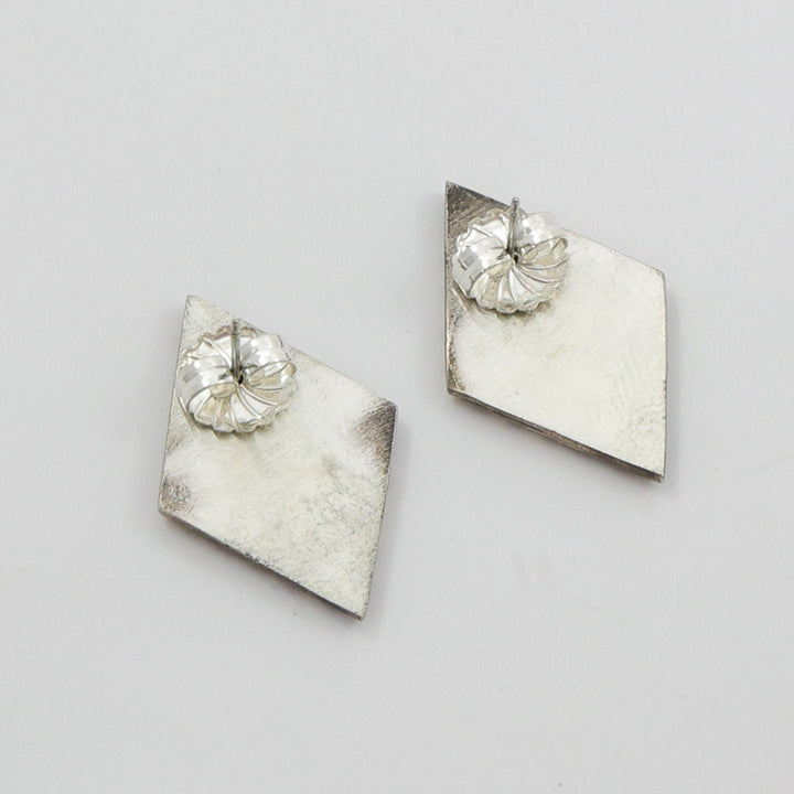 1950s Geometric Inlay Earrings