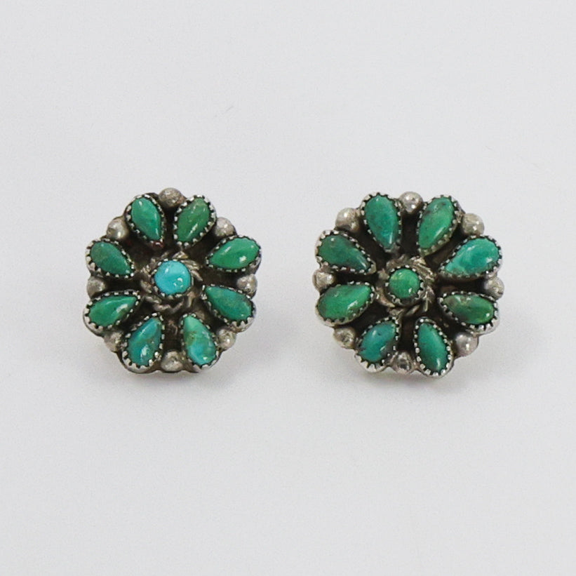 1950s Turquoise Cluster Earrings