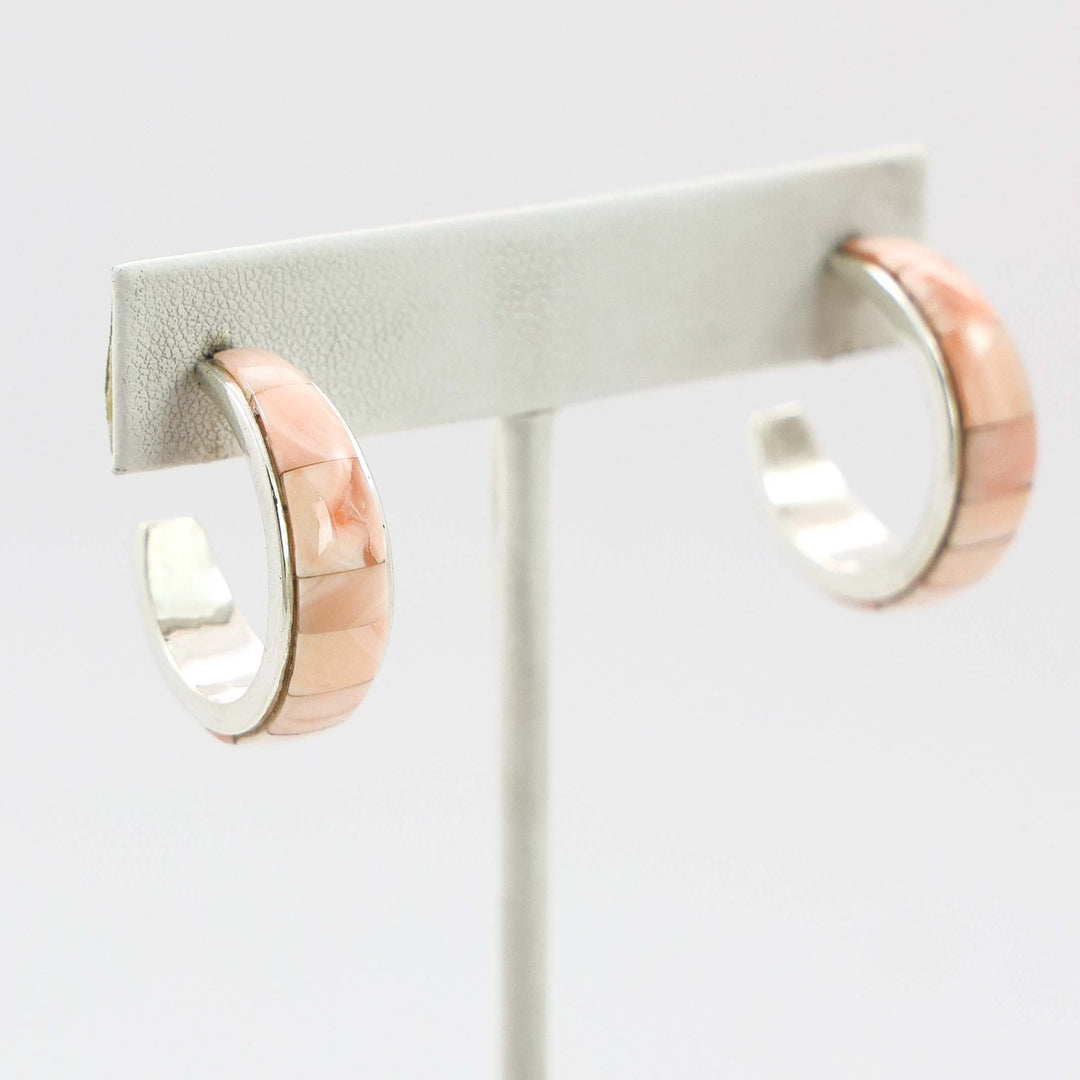 Pink Coral Hoops