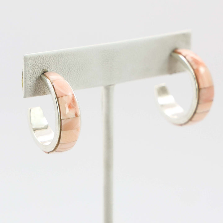 Pink Coral Hoops