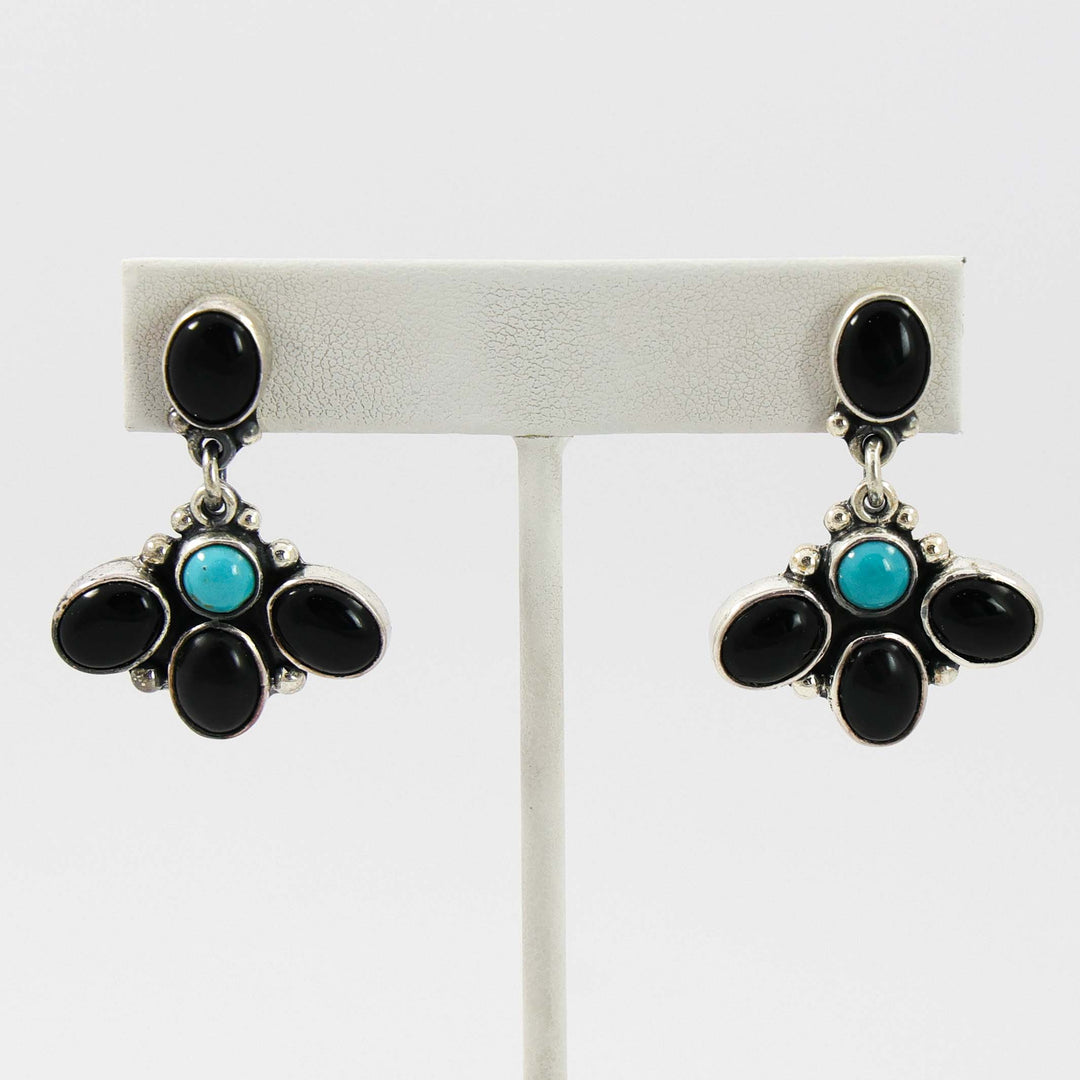 Onyx and Turquoise Earrings