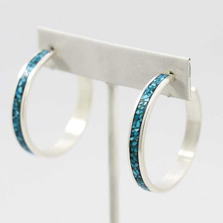 Turquoise Inlay Hoops