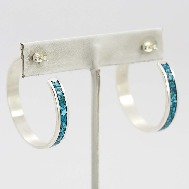 Turquoise Inlay Hoops