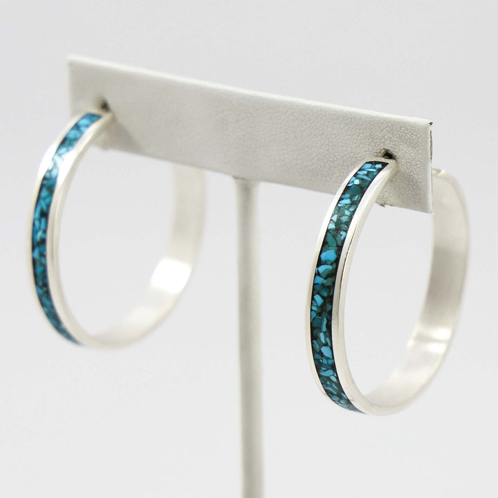 Turquoise Inlay Hoops