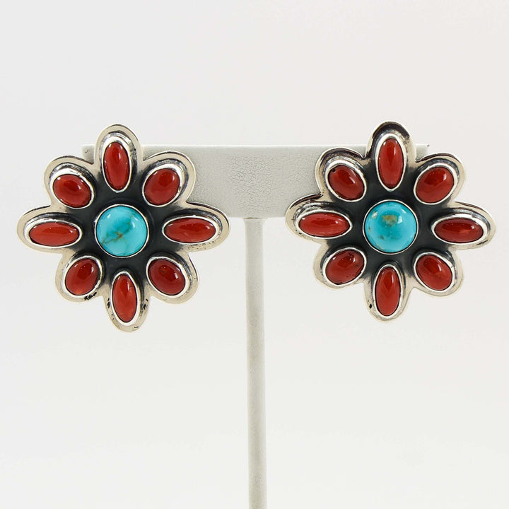 Coral and Turquoise Earrings