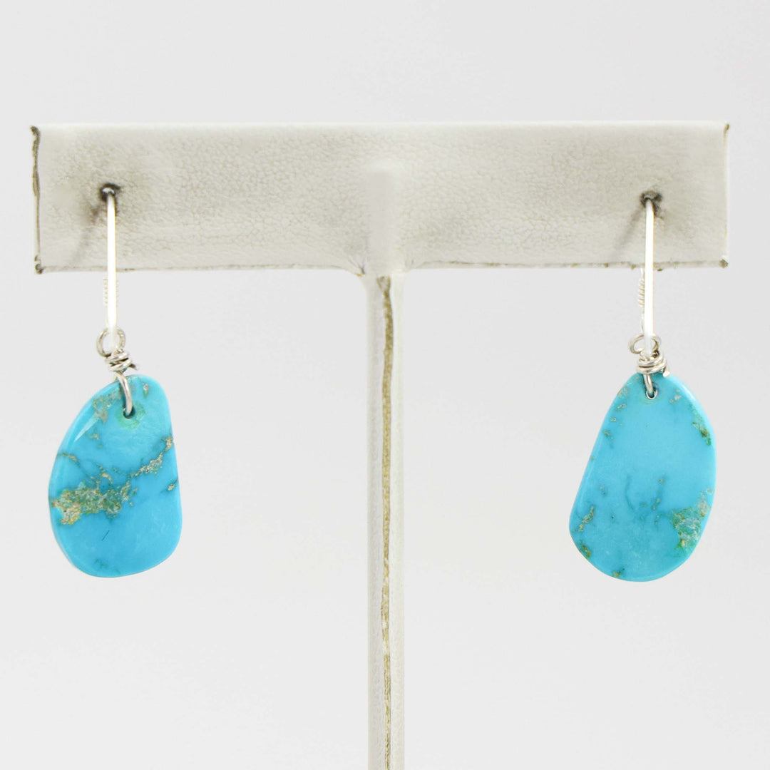 Sleeping Beauty Turquoise Slab Earrings