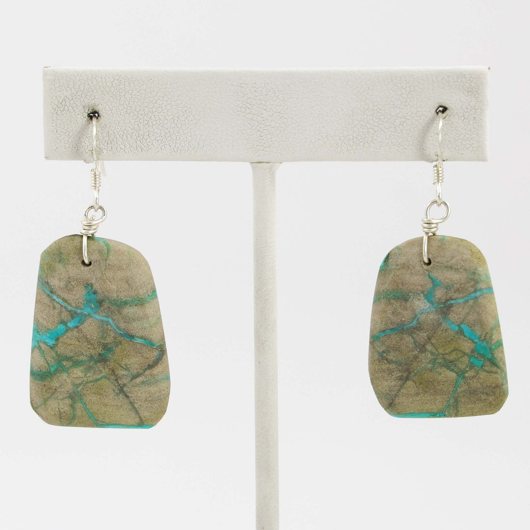 Broken Arrow Turquoise Slab Earrings