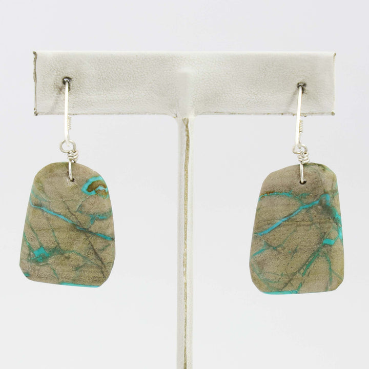 Broken Arrow Turquoise Slab Earrings