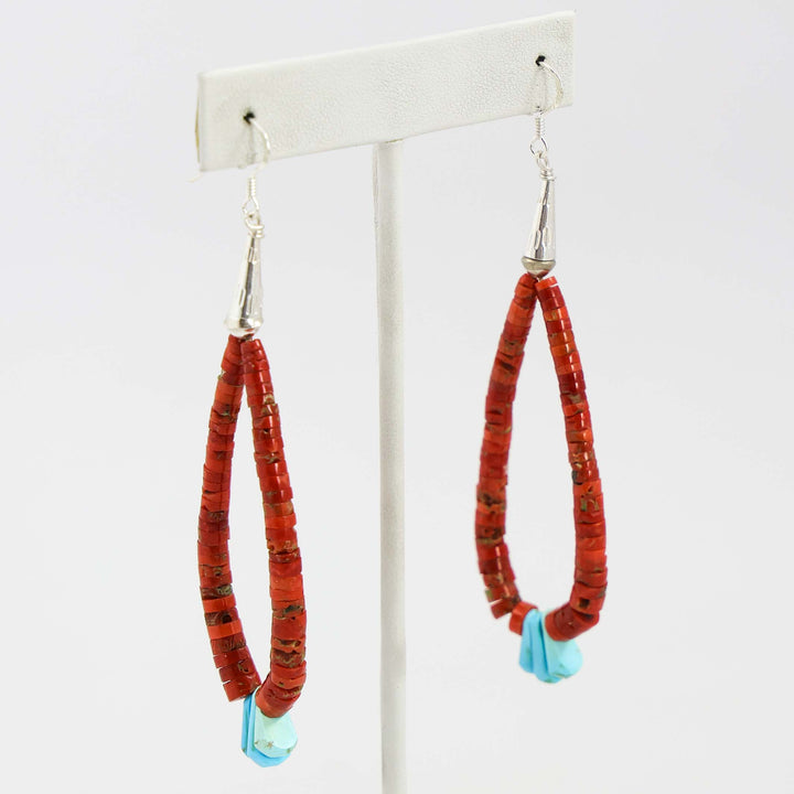 Coral and Turquoise Jacla Earrings