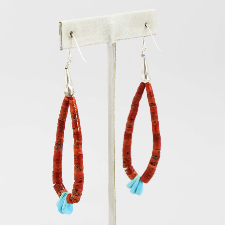 Coral and Turquoise Jacla Earrings