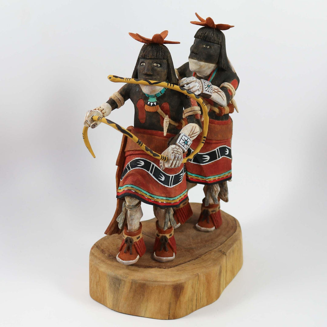 Paire de Kachina de danseuse de serpent