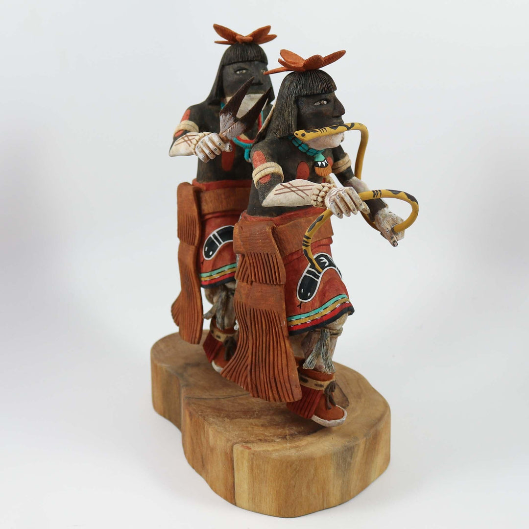 Paire de Kachina de danseuse de serpent