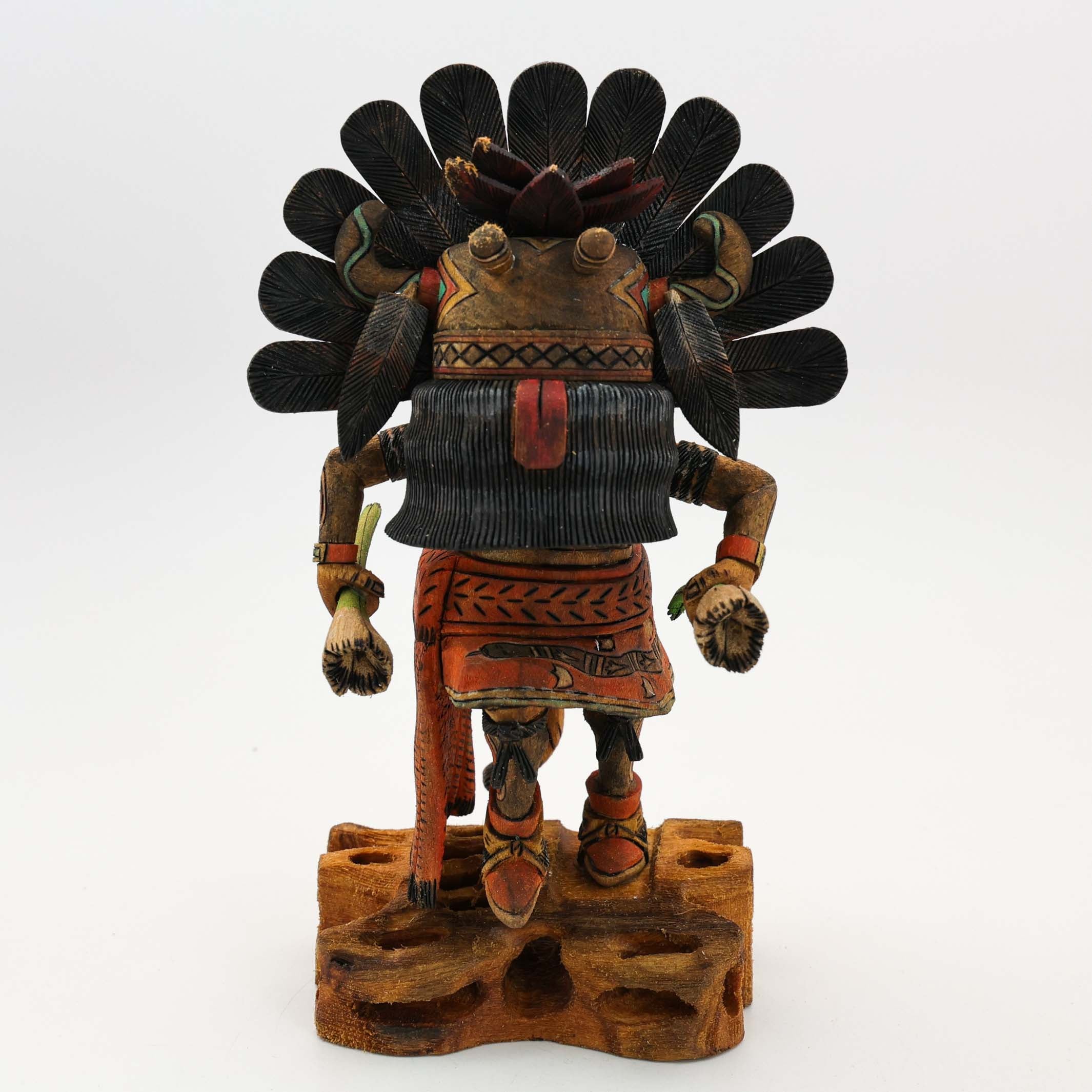 カチナドール　大きめ　木製彫刻 民俗的デザイン 約37cm カチナ人形 – Garland's
