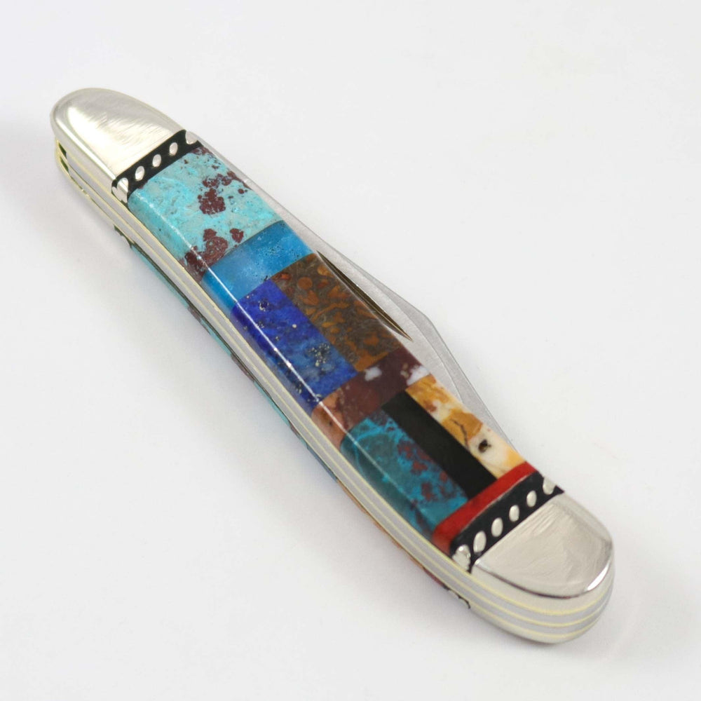 Inlaid Pocket Knife by Stewart Yellowhorse - Garland's