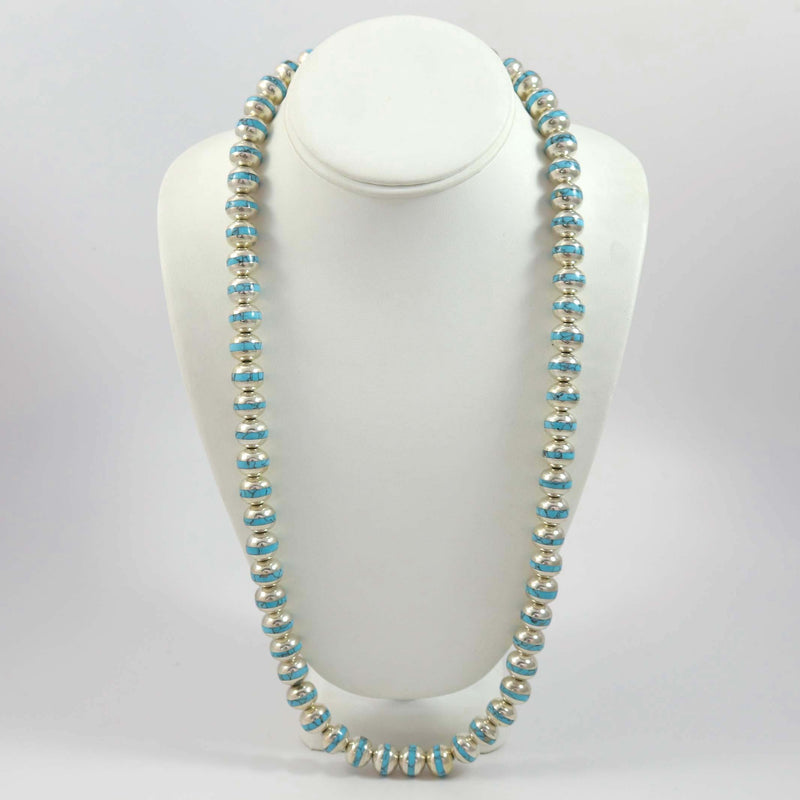 Silver and Turquoise Bead Necklace