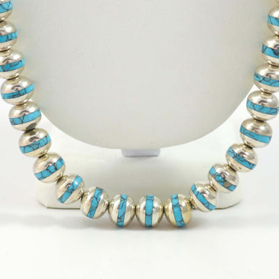 Silver and Turquoise Bead Necklace