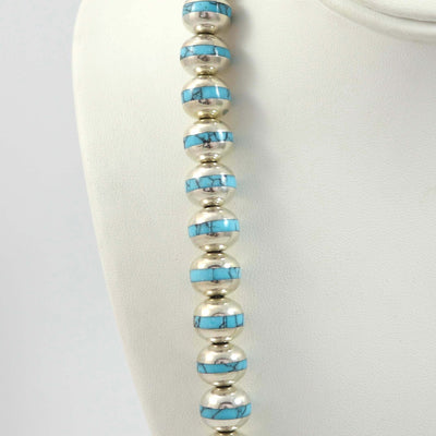 Silver and Turquoise Bead Necklace