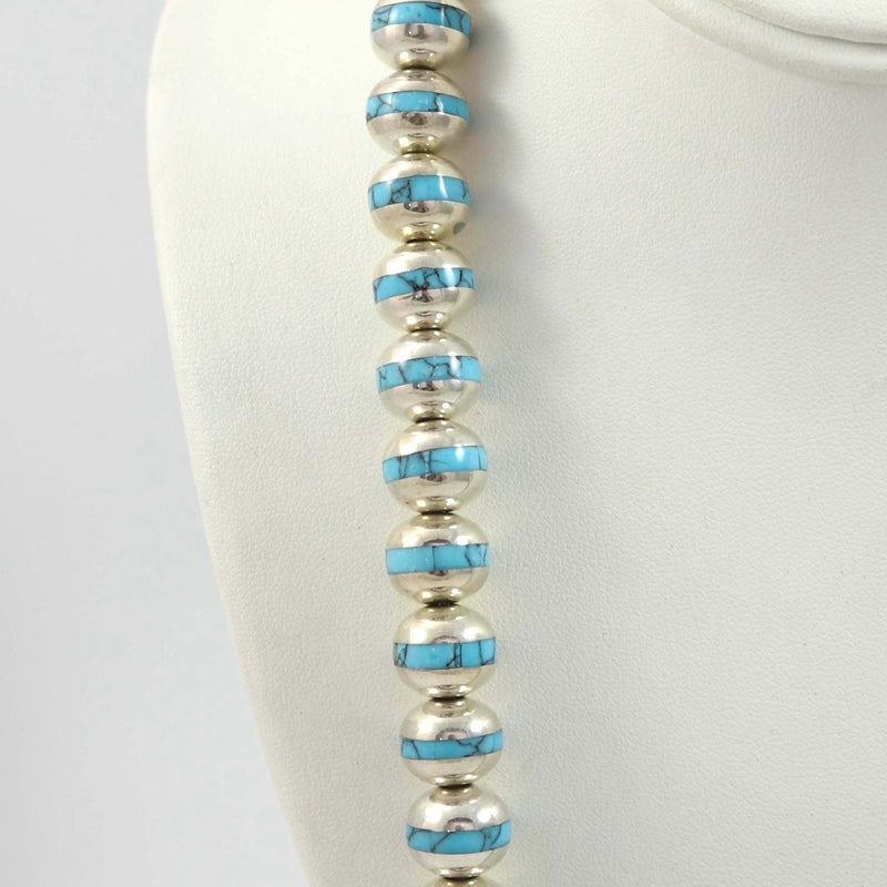 Silver and Turquoise Bead Necklace