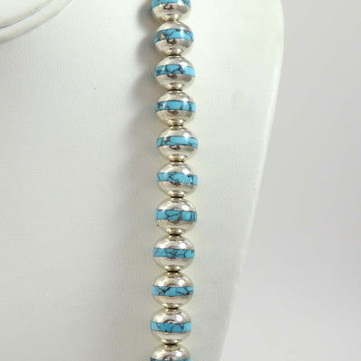 Silver and Turquoise Bead Necklace
