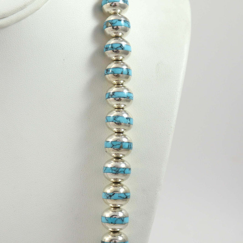Silver and Turquoise Bead Necklace