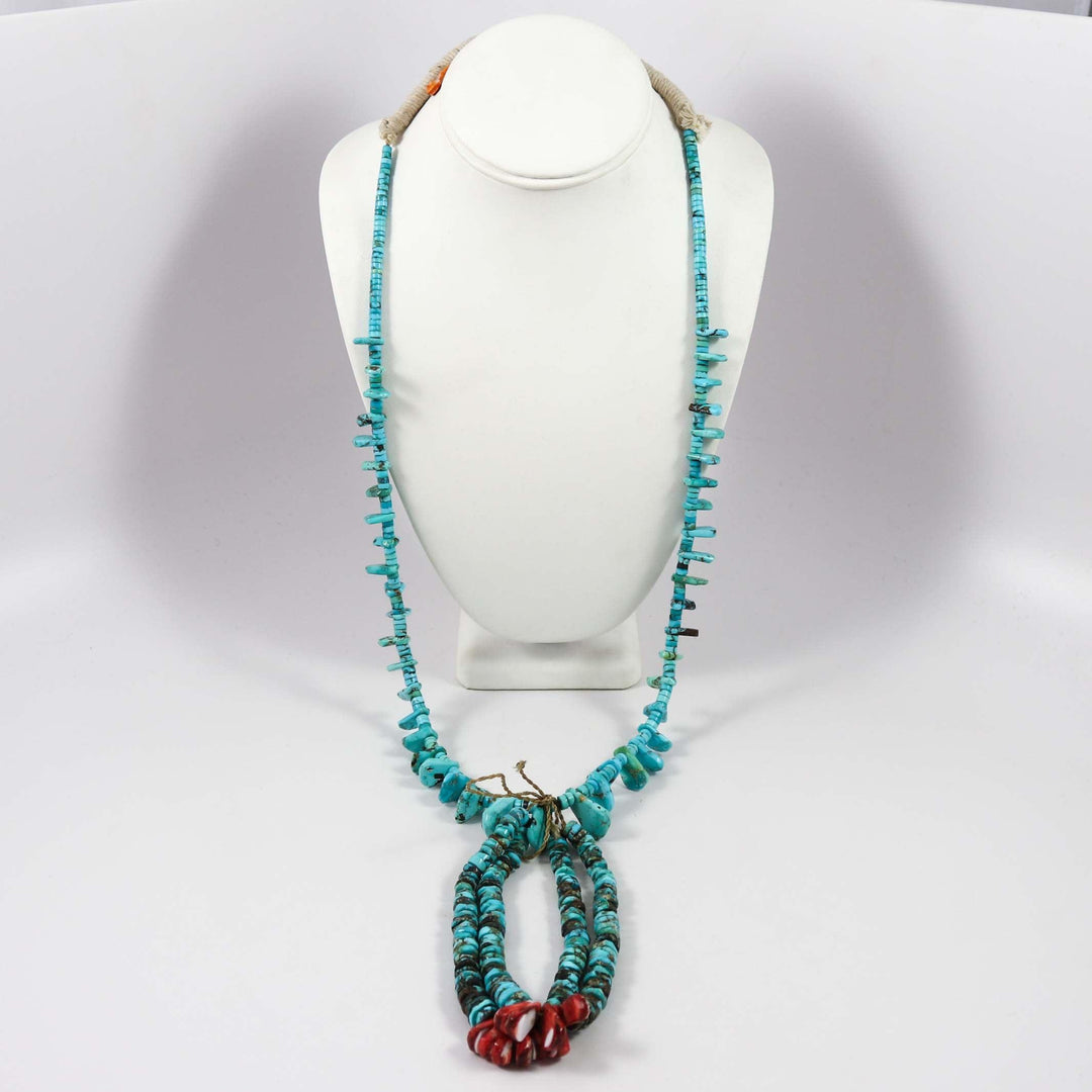 Apache Blue Turquoise Jacla Necklace by Ray Lovato - Garland's