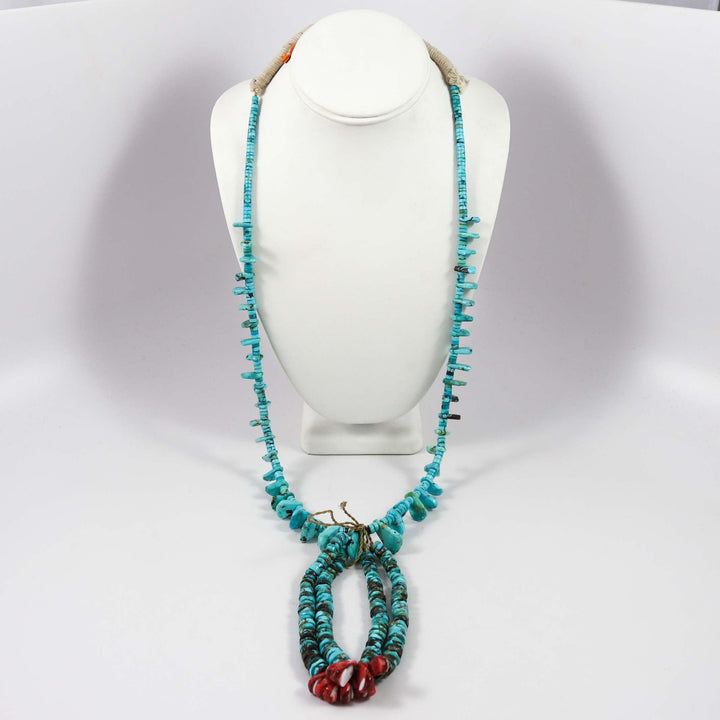 Apache Blue Turquoise Jacla Necklace by Ray Lovato - Garland's