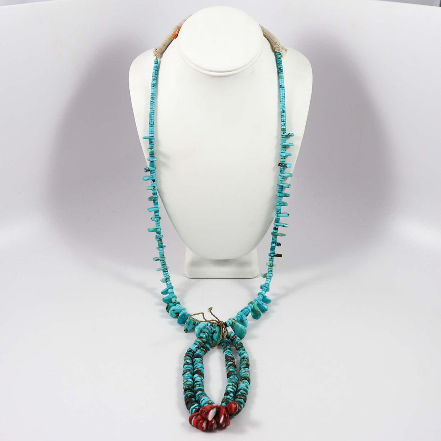 Apache Blue Turquoise Jacla Necklace by Ray Lovato - Garland's