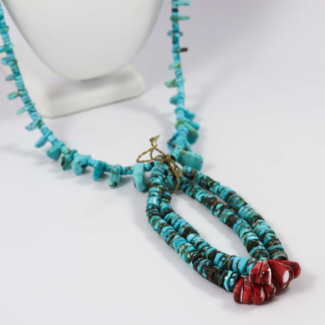 Apache Blue Turquoise Jacla Necklace by Ray Lovato - Garland's