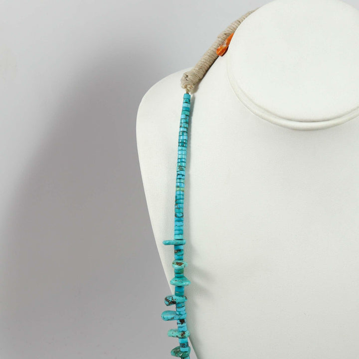 Apache Blue Turquoise Jacla Necklace by Ray Lovato - Garland's