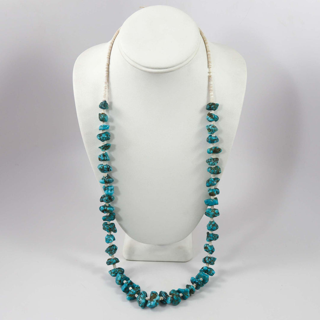 Collier de pépites turquoise des années 1980