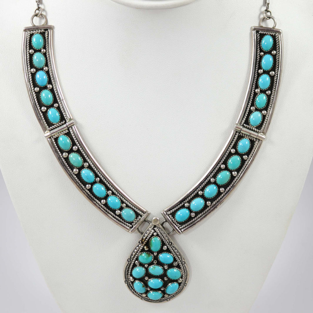 1980s Turquoise Panel Necklace