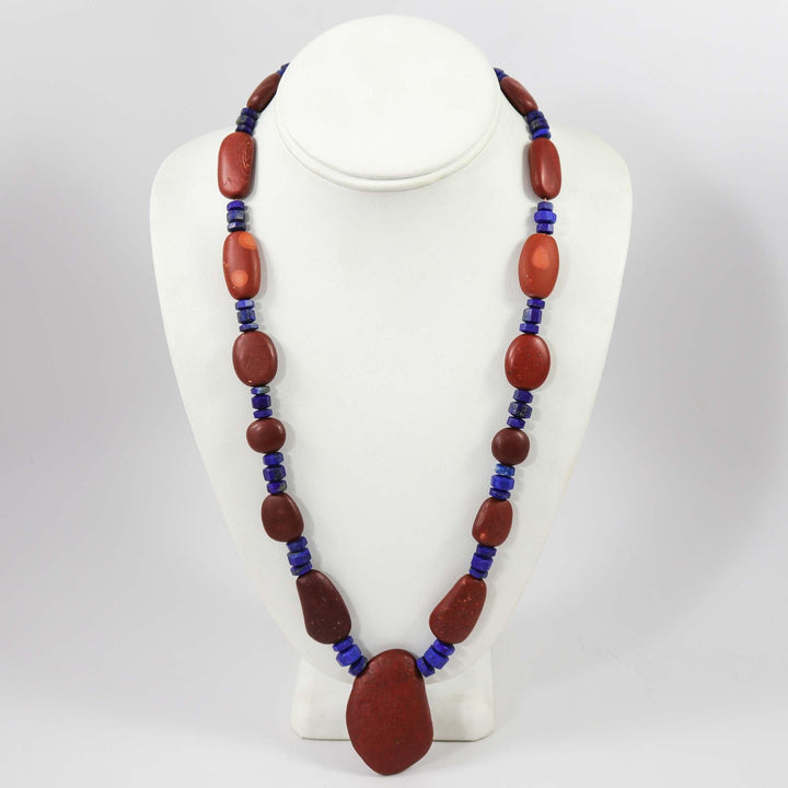 Pipestone and Lapis Necklace by Bob Hall - Garland's