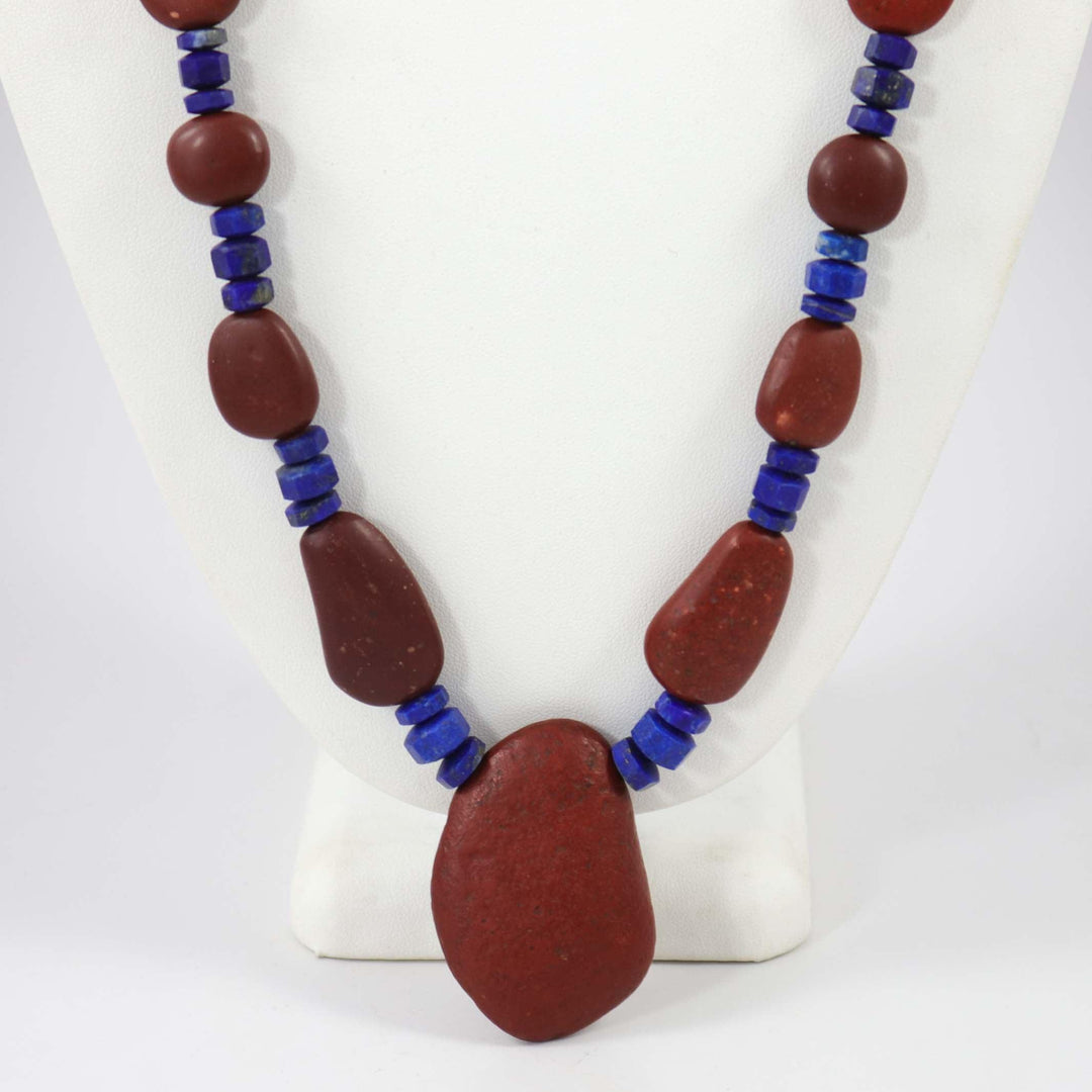 Pipestone and Lapis Necklace by Bob Hall - Garland's