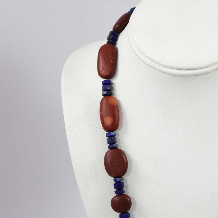 Pipestone and Lapis Necklace by Bob Hall - Garland's
