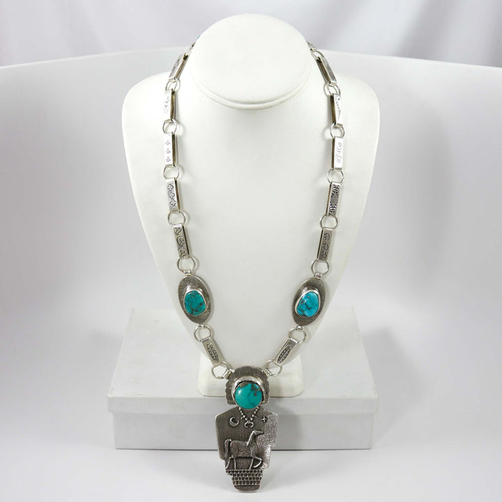 Turquoise and Coral Reversible Necklace