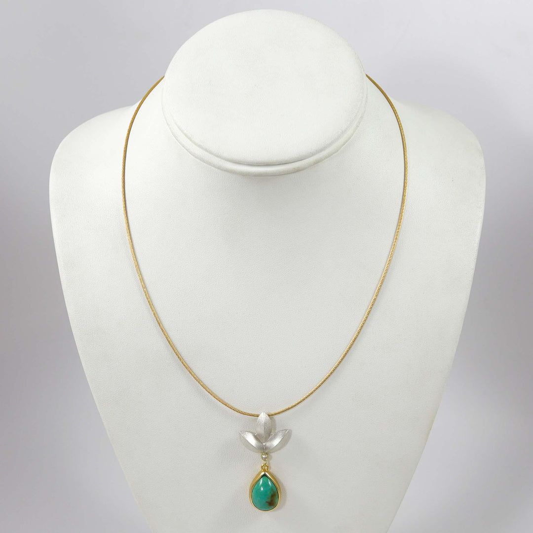 Bisbee Turquoise Sweet Pea Blossom Necklace by Maria Samora - Garland's