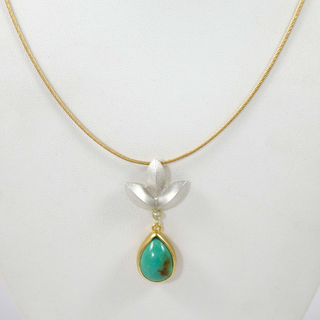 Bisbee Turquoise Sweet Pea Blossom Necklace by Maria Samora - Garland's
