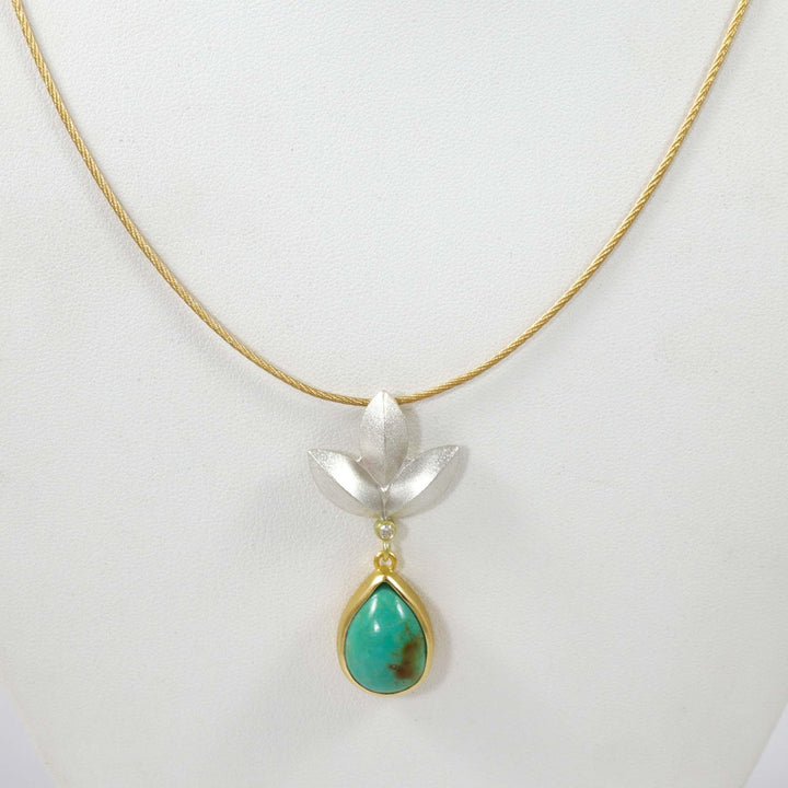 Bisbee Turquoise Sweet Pea Blossom Necklace by Maria Samora - Garland's